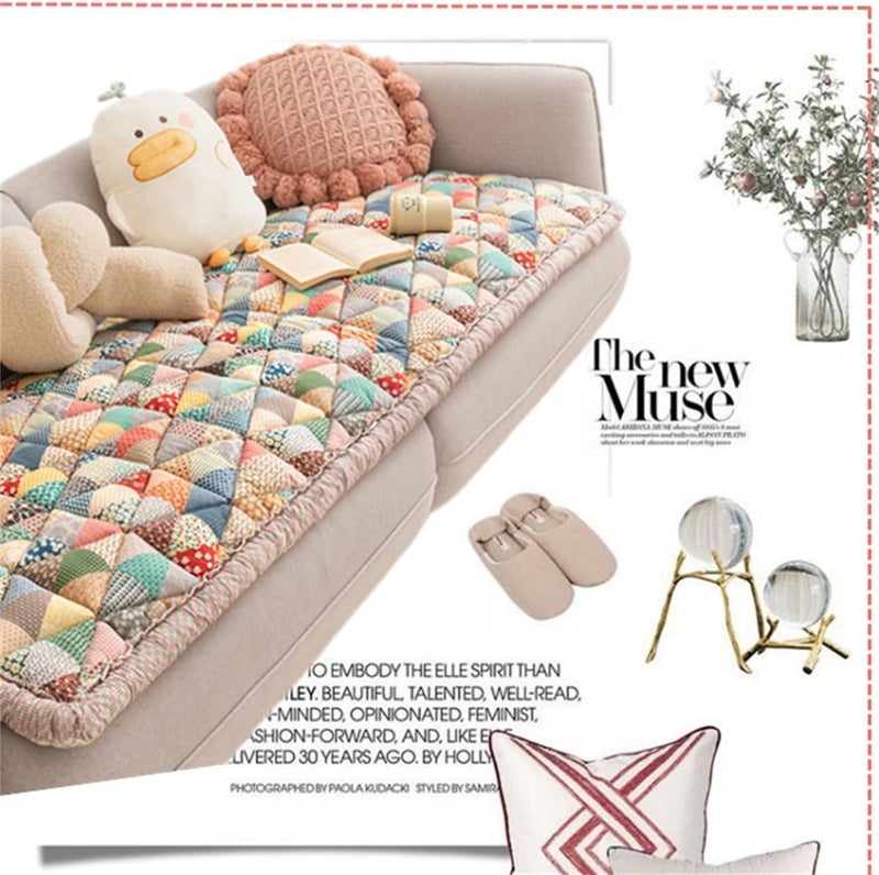 klarako 2023 New Garden Chic Cotton Protective Couch Cover (Colored,23.6x23.6 inch) - Image 3