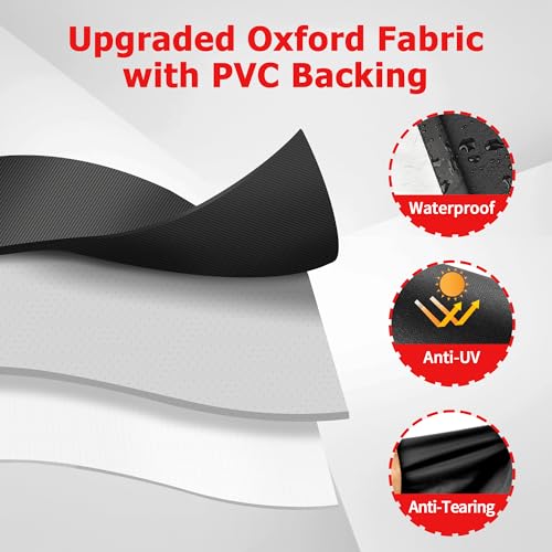 iCOVER Grill Cover, 58 inch BBQ Grill Cover for Outdoor Grill, Anti-UV & Fade Resistant Gas Grill Cover, Waterproof Barbecue Grill Covers for Weber, Char-Broil, Nexgrill and More, Black - Image 3