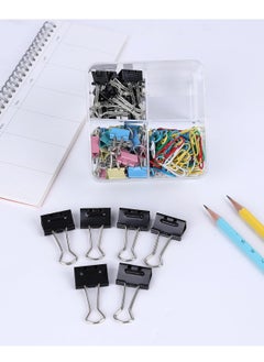 BRUSTRO Assorted Clip Box | Includes 120 Paper Clips-28mm & 56 Binder Clips (25mm- 6 pcs| 19mm- 15 pcs| 15mm- 35pcs) | Home, Office, Stationery use, Ideal for Kids and Adults, Reusable, Flexible - pzsku/Z15EE014AFCF591E71404Z/45/_/1740481543/83938099-d93d-4fa6-a691-d36001255697