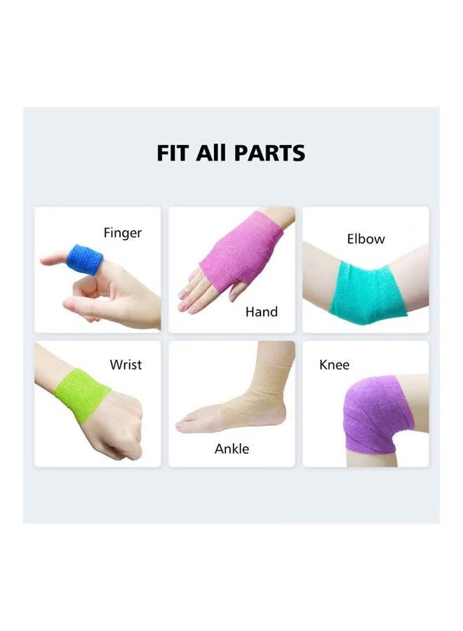 زيفانا عبوة من 6 ضمادات مرنة لاصقة غير منسوجة - للإصابات الرياضية، ودعم المفاصل، وتثبيت الكسور، وتضميد الجروح، لون أخضر - Image 5