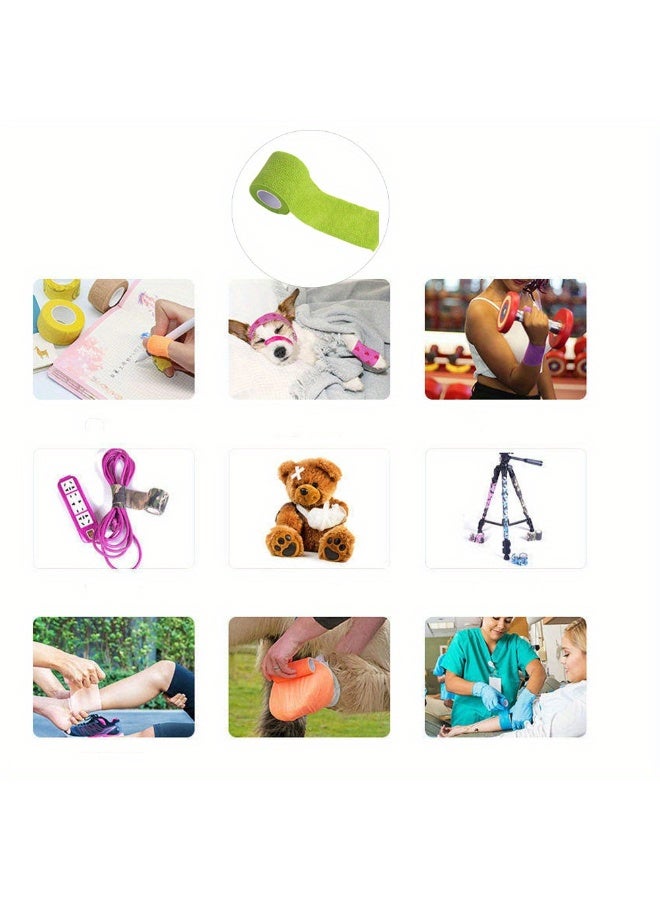 زيفانا عبوة من 6 ضمادات مرنة لاصقة غير منسوجة - للإصابات الرياضية، ودعم المفاصل، وتثبيت الكسور، وتضميد الجروح، لون أخضر - Image 4