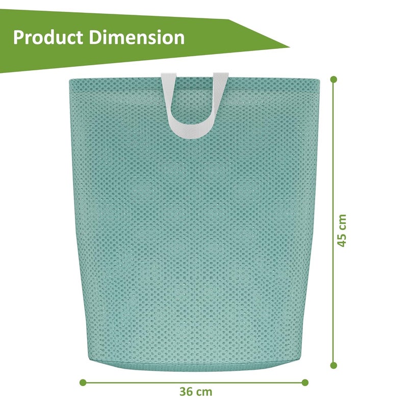 Kuber Industries Pack of 3 Polyester Mesh Laundry Bag with Zip Handles Reusable Washing Bags for Washing Machine Ideal for Delicate Fabrics Lingerie Shoes Protection YZ52 Green - Image 3