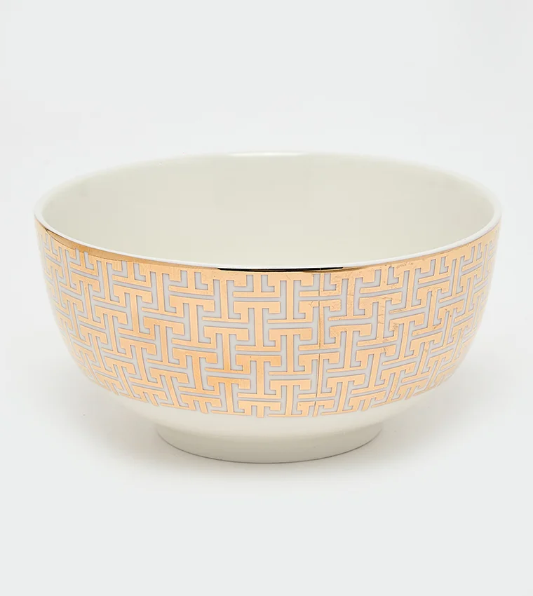 Sur La Table Patterned Bowl 15cm White/Gold