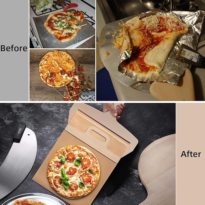 Deoxys Sliding Pizza Peel Large Pizza Shovel Sliding Pizza Oven Spatula with Hang Hole NonStick The Pizza Peel Transfers Pizza Perfect for Home Pizza Made - Image 4