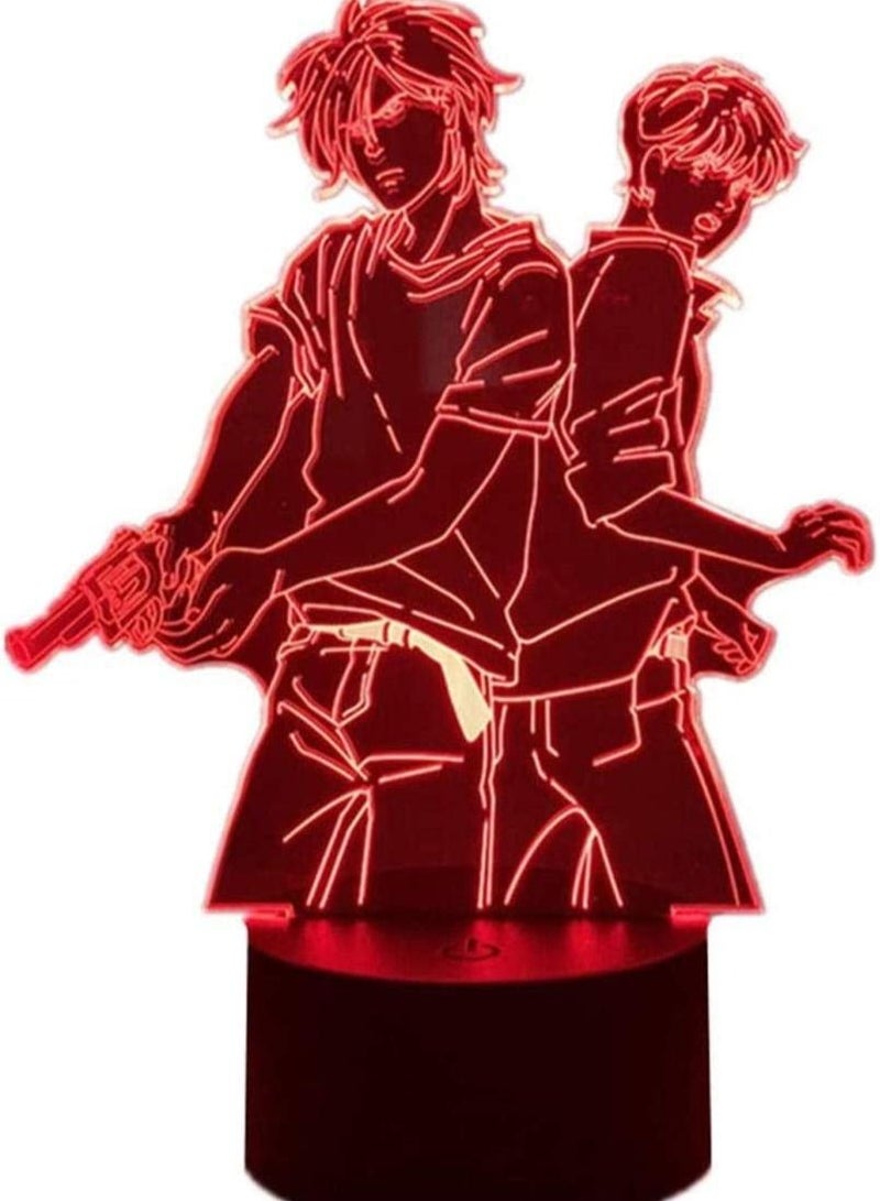 althiqahkey Decorative Saiki K Anime3D Illusion Lamp Christmas Gift Night Light Bedside Table Lamp,16-Color Dimmable with Remote Smart Touch,Chri. (Color : Ash Lynx and Eiji Okumura) - Image 2