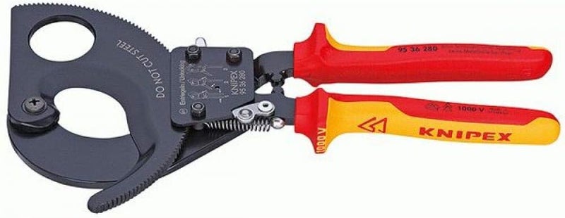 KNIPEX VDE Ratchet Cable Cutter 95 36 280 with Multi-Component Handle - 280mm - Image 1