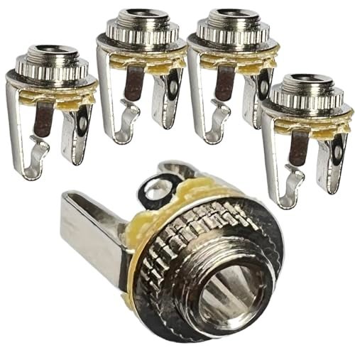 CESS 3.5mm Stereo Balanced TRS Socket Female Connector Panel Chassis Mount - 1/8" 3.5mm Stereo Socket, 5 Pack - Image 1