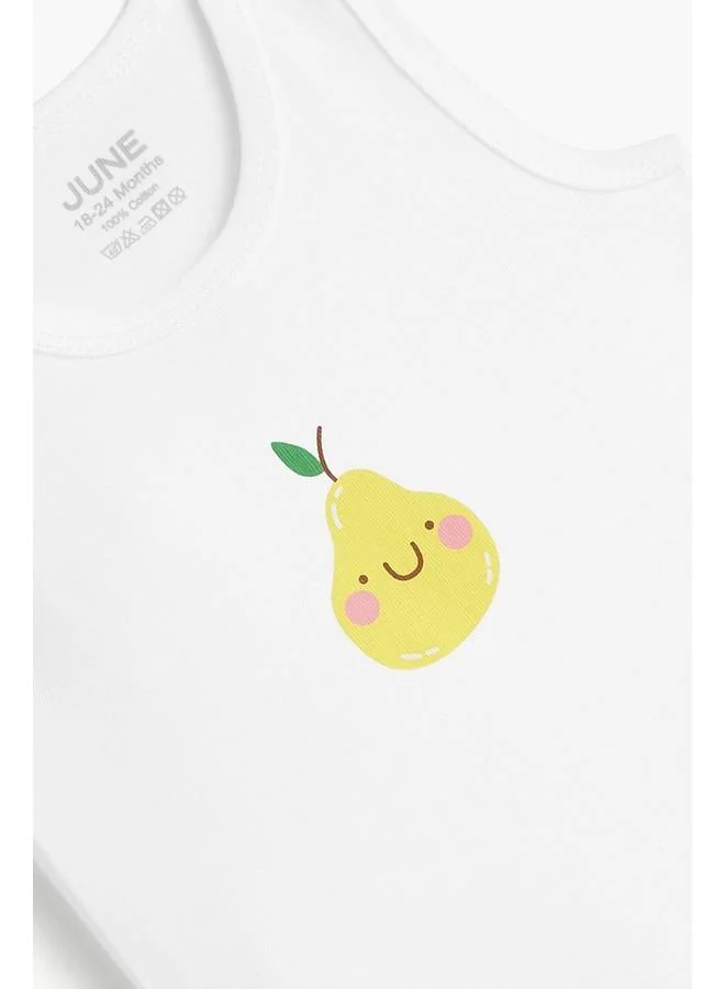 JUNE June Baby 5-Pack Smiling Fruits Printed Tank Bodysuit