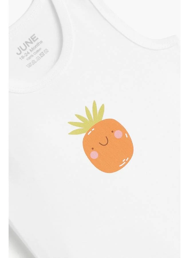 JUNE June Baby 5-Pack Smiling Fruits Printed Tank Bodysuit
