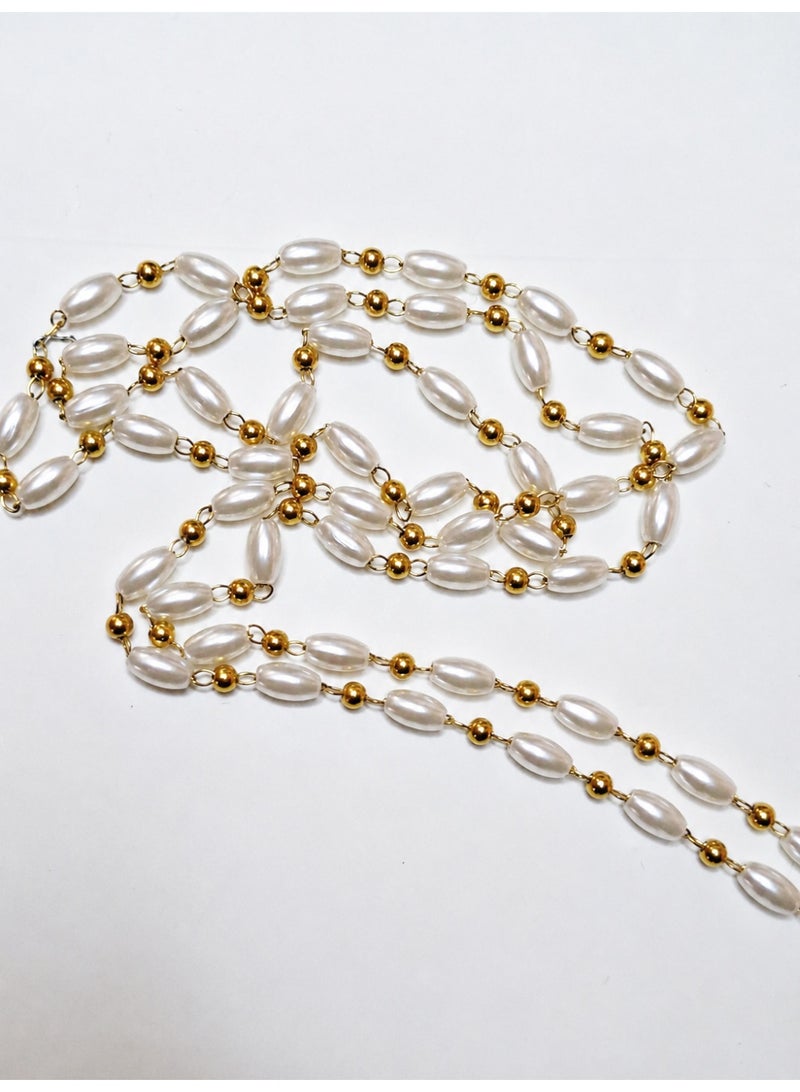Long Real Pearl Necklace - Image 3