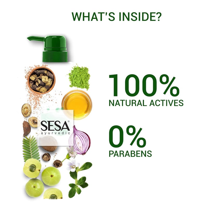 SESA Ayurvedic Anti Hairfall Shampoo For Dry And Frizzy Hair Reduces Hairfall Made With 6 Ayurvedic Herbs Paraben Free Shampoo 1 L - Image 5