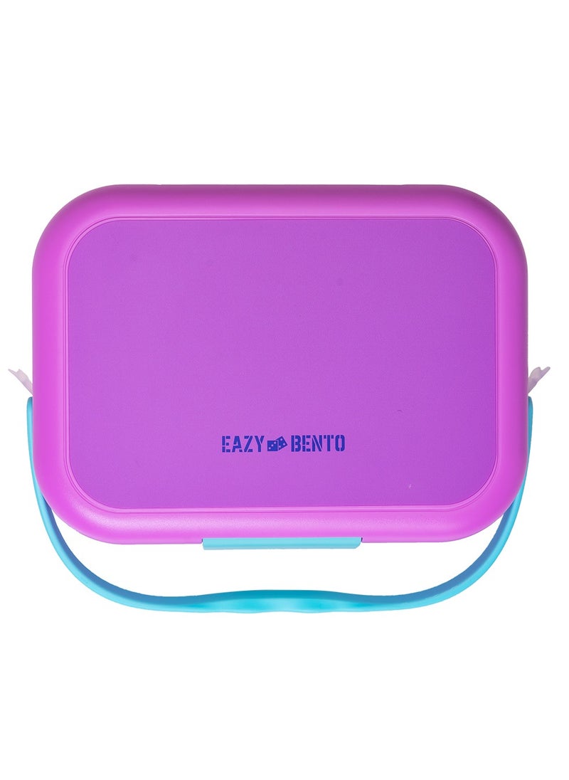 Eazy Kids - 4 Compartment Bento Lunch Box - Mat Pink - Image 1