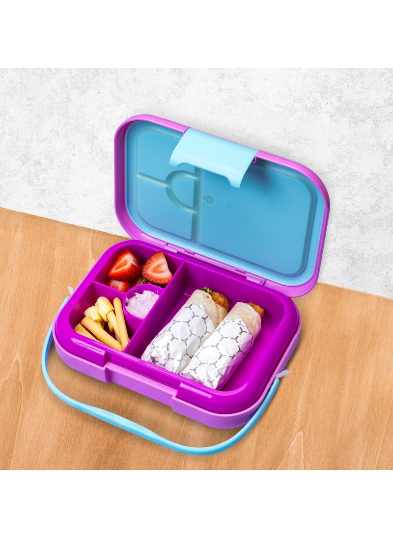 Eazy Kids - 4 Compartment Bento Lunch Box - Mat Pink - Image 1