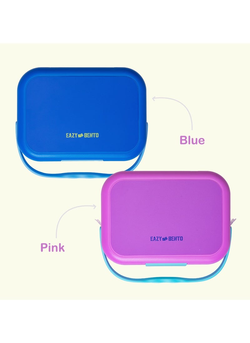 Eazy Kids - 4 Compartment Bento Lunch Box - Mat Pink - Image 1