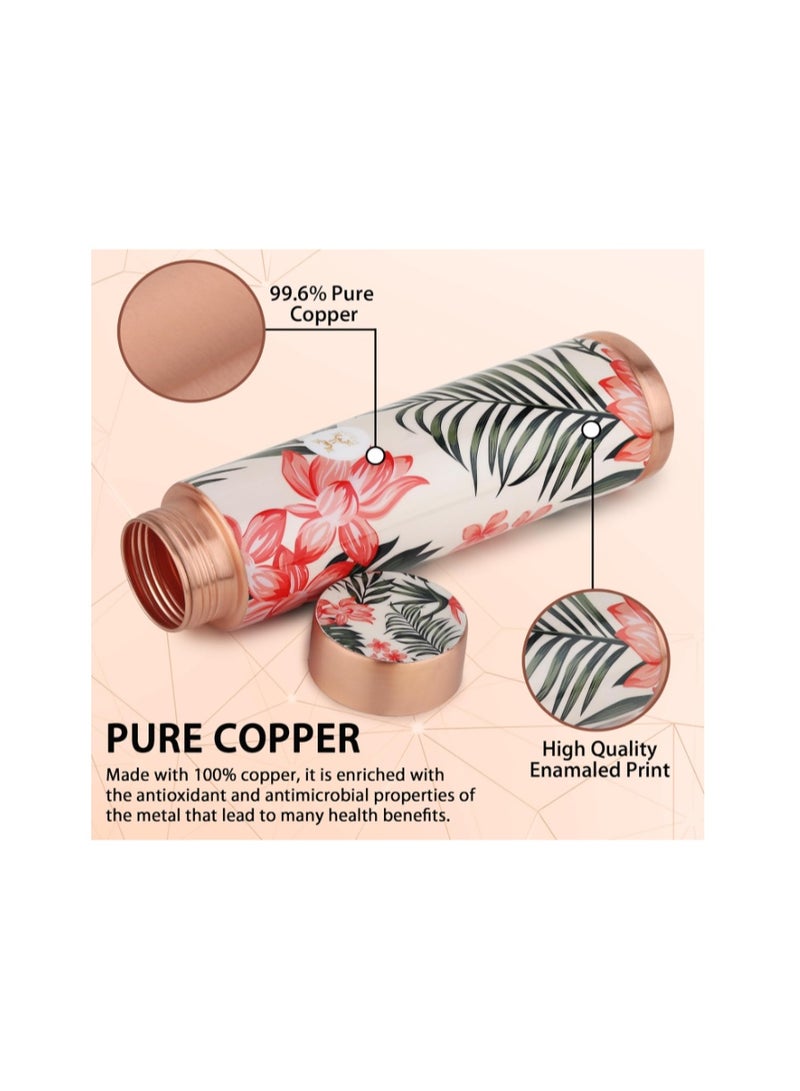 MERCAPE® Copper Bottles for Water with Leak Proof Lid | 100% Pure Copper Bottle | BPA Free & Non Toxic | Printed Ayurvedic Copper Bottle for Health Benefits - 950 ML - Image 4