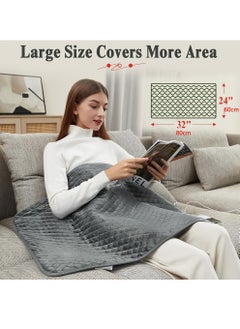 أوالس وسادة تدفئة، بحجم 32 × 24 بوصة، وسادة حرارية كهربائية مع 6 مستويات حرارة و4 إعدادات للوقت، إيقاف تلقائي، وسائد حرارية لتخفيف آلام الظهر والرقبة والكتف والبطن والدورة الشهرية، قابلة للغسل في الغسالة.  - Image 2