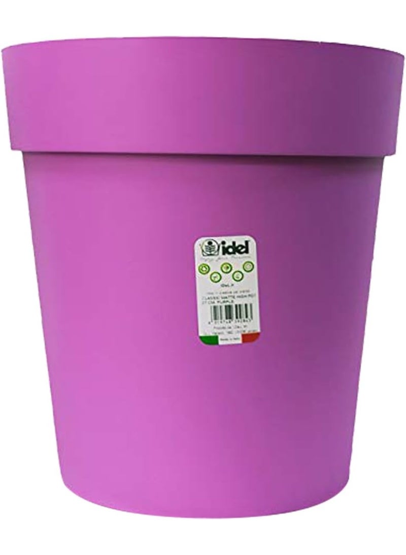 أيدل وعاء نبات دائري غير لامع من إيدل كلاسيك - أصيص زهور بلاستيكي خفيف الوزن للاستخدام الداخلي والخارجي - وعاء حديقة زخرفي للبلكونة والمنزل والمكتب - متوفر بأحجام 27 سم، 32 سم، 45 سم - Image 1