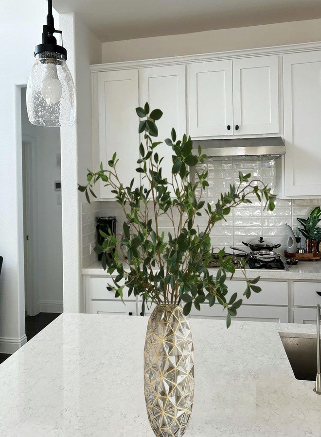 JOJAZE 3PCS Artificial Ficus Branches Faux Eucalyptus Stems Fake Greenery Stems Plants for Vase Filler for Home Office Party Wedding Shop Centerpieces Decoration - Image 5