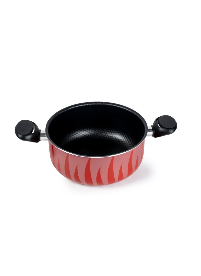 Wilson - SENSTAN Flame Design Non-Stick Casserole with Lid and, Stew Pot Suitable for Gas, Electric, Induction, and Ceramic Stove  - 20cm - Image 1