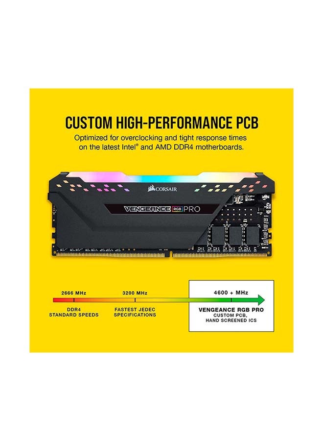 كورسير وحدة ذاكرة مضيئة DDR4 بسعة 3200 ميجا هرتز بتقنية XMP 2.0 مع إضاءة LED متعددة الألوان RGB مفعمة بالحماس طراز C16 أسود - Image 4