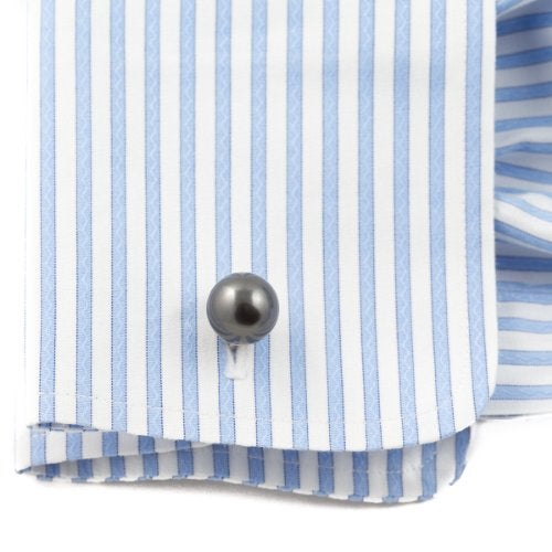 Cuff-Daddy Mens Black Simulated Pearl Cufflinks & Studs Tuxedo Formal Set for Wedding Groomsmen Groom with Travel Presentation Gift Box for Special Occasions - Image 3