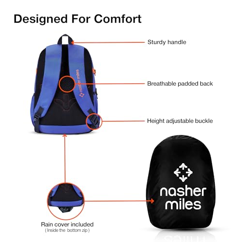 Nasher Miles Engineering Polyester Laptop Backpack 36L with Rain cover Ideal for College, School, Office, Travel | Men, Women, Boys, Girls (Blue) - Image 4