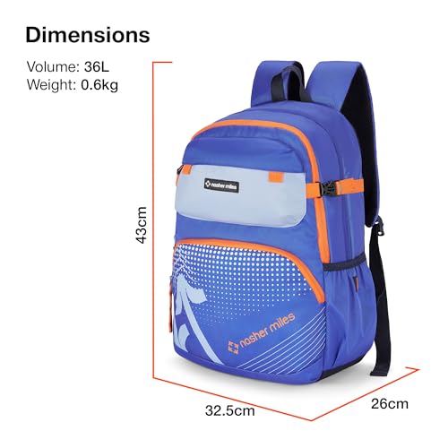 Nasher Miles Engineering Polyester Laptop Backpack 36L with Rain cover Ideal for College, School, Office, Travel | Men, Women, Boys, Girls (Blue) - Image 5