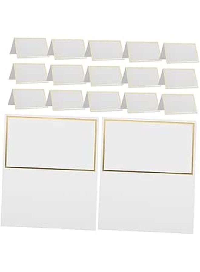 Gold Foil Place Cards For Wedding Table Setting 120 Pcs Straight Corner Frame - Image 1