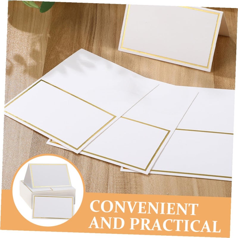 Gold Foil Place Cards For Wedding Table Setting 120 Pcs Straight Corner Frame - Image 4