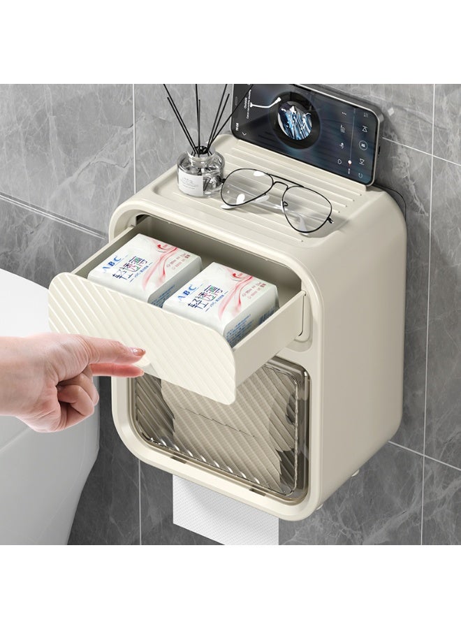 Noon East Tissue Box Cover Premium Hotel Series Clear PP Wall Mounted Facial Tissues Dispenser, Horizontal & Vertical for Bathroom, 17.5 x 12 x 22 cm, Milk White - Image 3