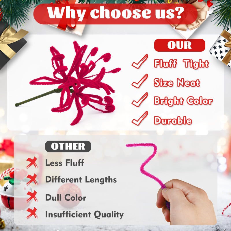LOKUNN Pipe Cleaners, 200 Pcs White Pipe Cleaners Craft Set, Solid Color Chenille Stems, DIY Arts and Crafts with Adhesive Eyes and Storage Box, Christmas Halloween Decoration Art Supplies - Image 4