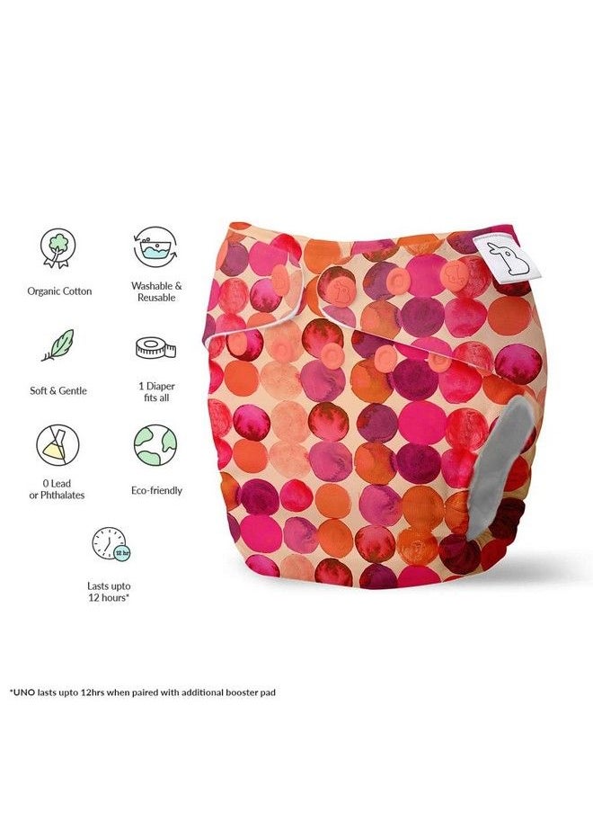 Superbottoms - Uno Freesize Cloth Diaper ; Cloth Diaper For Babies 0 To 3 Years ; Washable & Reusable Cloth Diaper ; Comes With Cloth Diaper Inserts ; 1 Organic Cotton Soaker (Li'L Crush) - Image 1