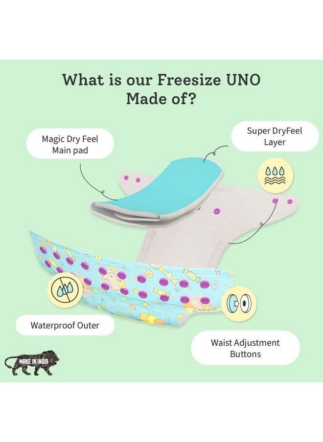 Superbottoms - Uno Freesize Cloth Diaper ; Cloth Diaper For Babies 0 To 3 Years ; Washable & Reusable Cloth Diaper ; Comes With Cloth Diaper Inserts ; 1 Organic Cotton Soaker (Li'L Crush) - Image 1