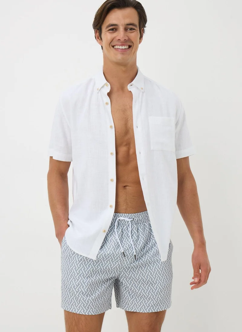 Matalan Grey Grid Print Swim Shorts