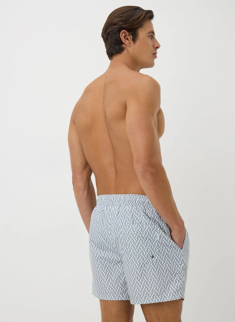Matalan Grey Grid Print Swim Shorts