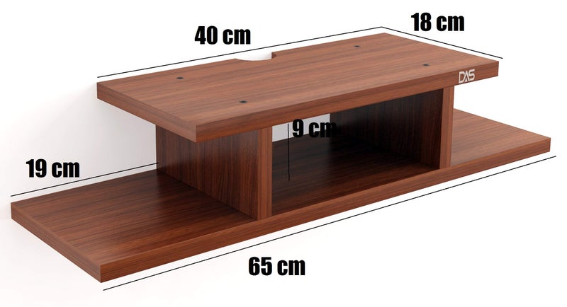 DAS Wall Mount TV Entertainment Unit with Set Top Box Stand, Ideal for Living Room and Office Walls Classic Walnut- Lewis (Ideal for 24" to 32") - Image 5