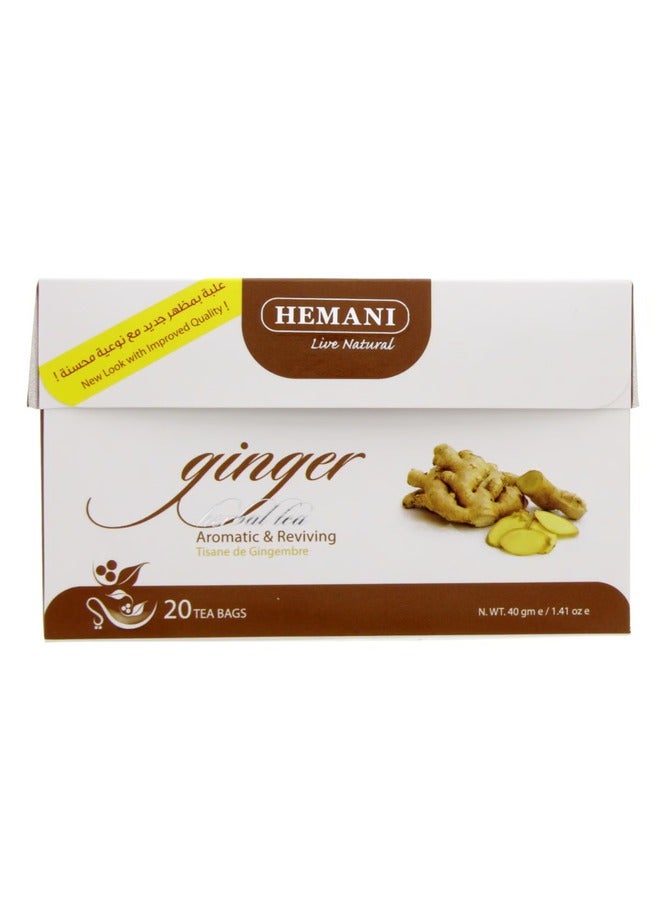 Hemani Ginger Herbal Tea  Aromatic & Reviving 20 Bags 40grams