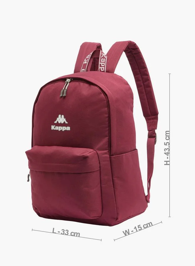 Kappa BURGUNDY Logo Print School Backpack For Kids 8-13 Years With Adjustable Straps - 15x33x33 CM  | Best Price UAE