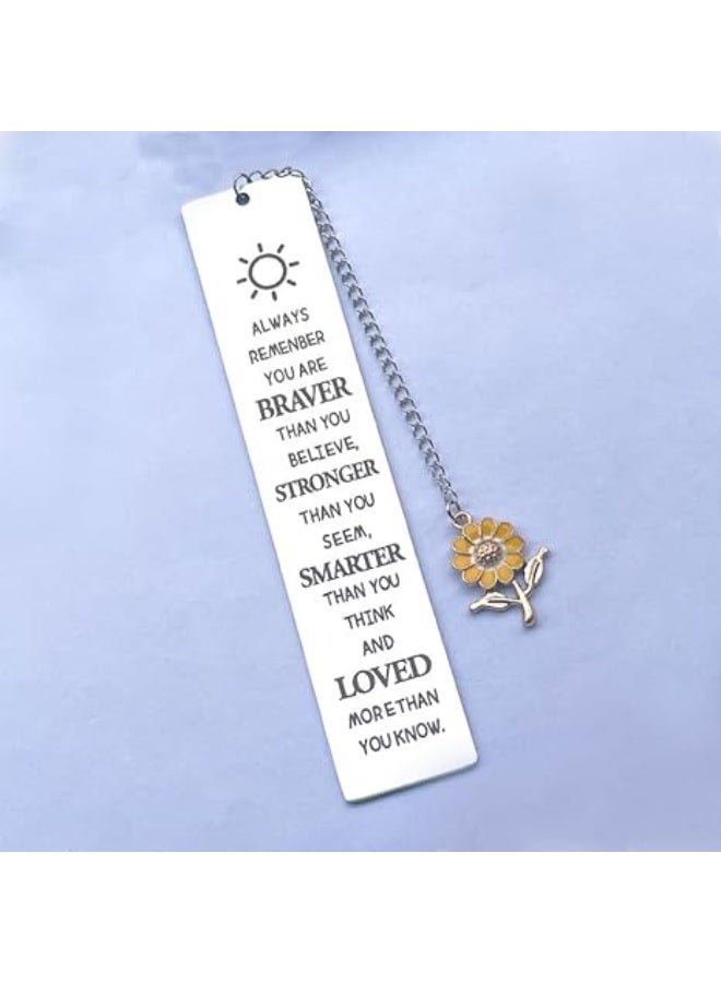 Inspirational Gifts Bookmarks for Girls Women Always Remember You are Braver Bookmark for Coworker Daughter Book Reader Lovers Gifts for Bookworm Encouragement Gift for Niece - Image 3