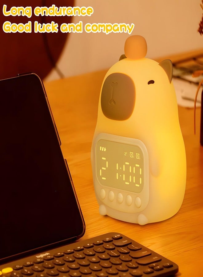 WATSAVPUP Children's Capybara Alarm Clock for Boys and Girls Bedroom LED Cute Bedside Alarm Clock with Digital Display Kids Sleep Trainer Can Wake Up Light and Night Light - Image 5