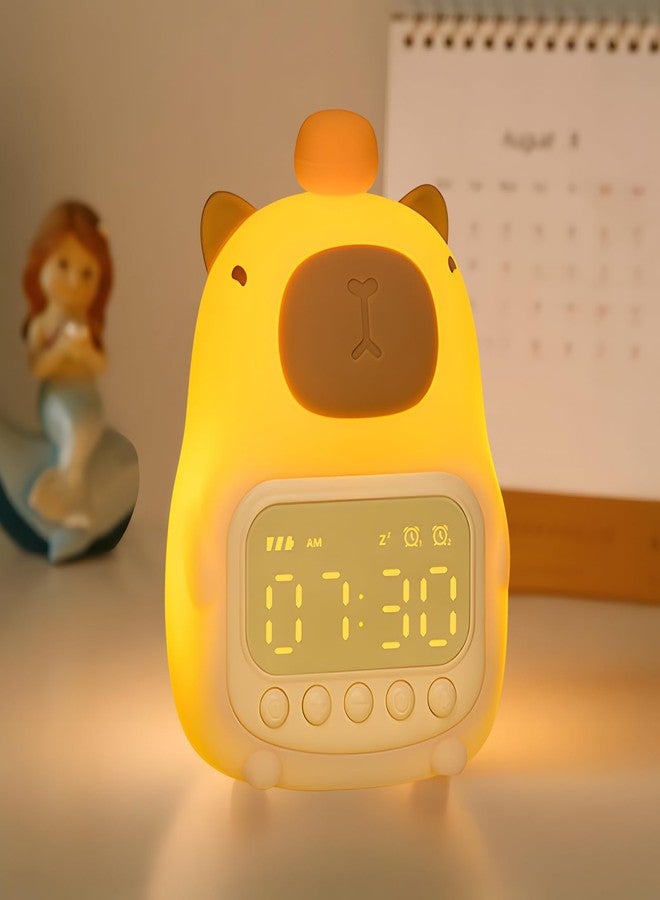 WATSAVPUP Children's Capybara Alarm Clock for Boys and Girls Bedroom LED Cute Bedside Alarm Clock with Digital Display Kids Sleep Trainer Can Wake Up Light and Night Light - Image 2