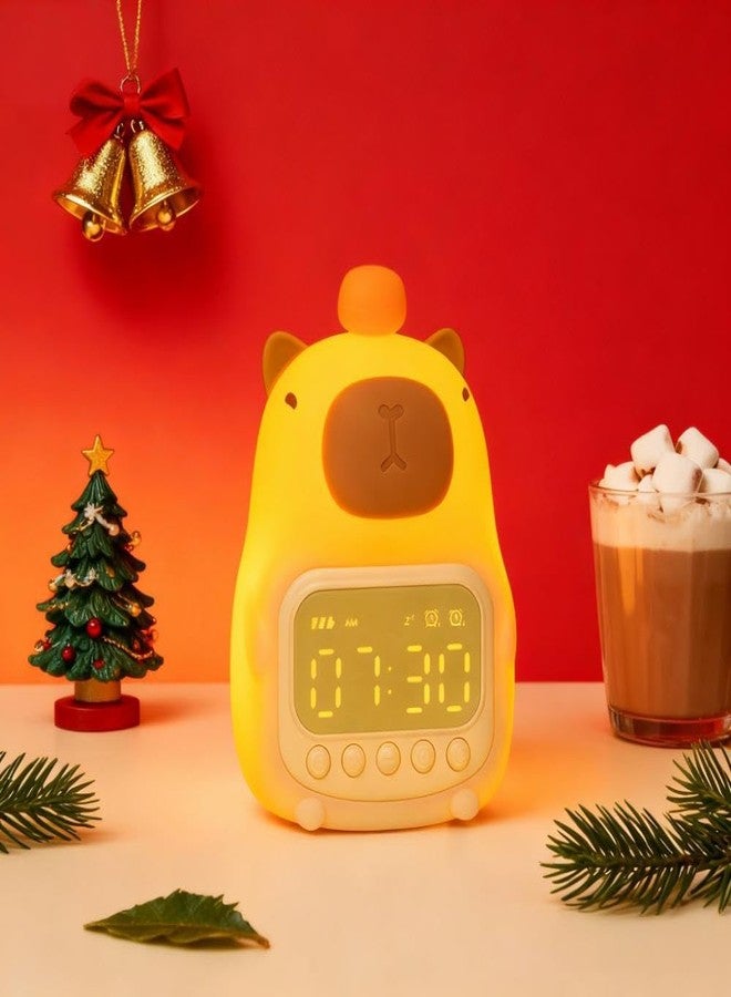 WATSAVPUP Children's Capybara Alarm Clock for Boys and Girls Bedroom LED Cute Bedside Alarm Clock with Digital Display Kids Sleep Trainer Can Wake Up Light and Night Light - Image 1