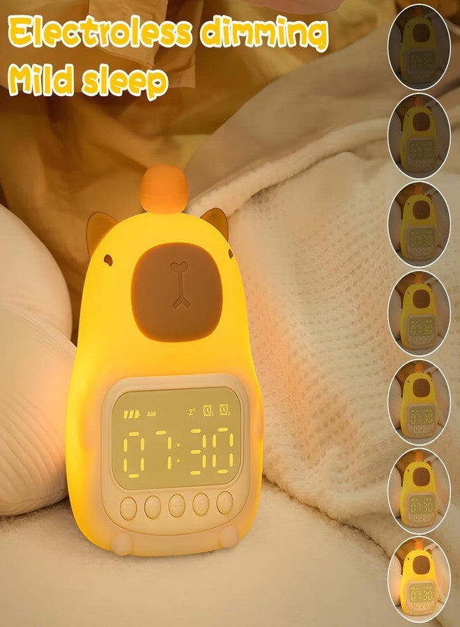 WATSAVPUP Children's Capybara Alarm Clock for Boys and Girls Bedroom LED Cute Bedside Alarm Clock with Digital Display Kids Sleep Trainer Can Wake Up Light and Night Light - Image 4