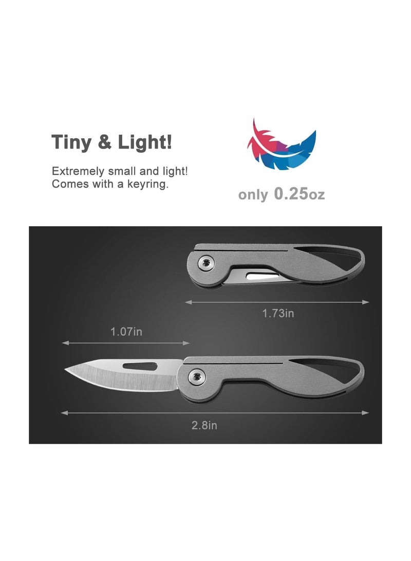 Titanium Alloy Mini Folding Pocket Knife, EDC Keychain Cutter, Compact Utility Knife for Men and Women (Titanium Handle / 5Cr13 Steel Blade) - Perfect Gift Idea! - Image 2
