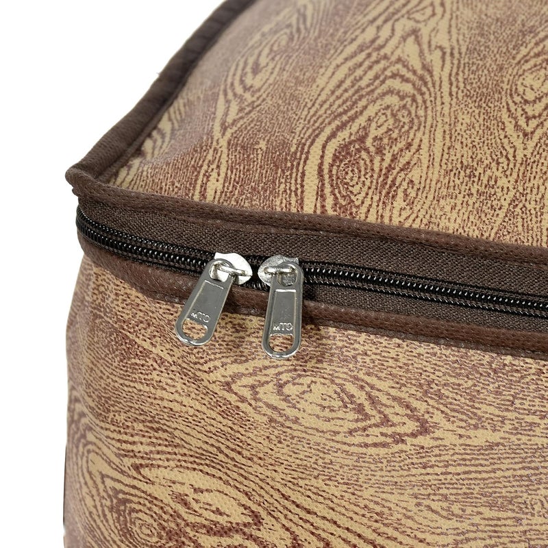 Kuber Industries Kuber Industries Wooden Print Non Woven Underbed Storage BagCloth OrganiserBlanket Cover with Transparent Window Brown  - Image 5