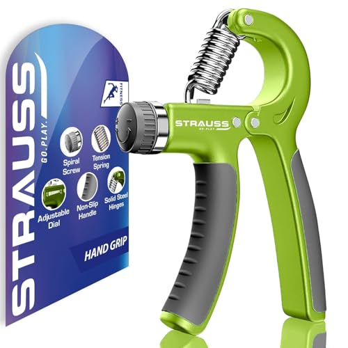 Strauss Adjustable Hand Grip| Adjustable Resistance (10KG - 40KG) | Hand Gripper for Home & Gym Workouts | Perfect for Finger & Forearm Hand Exercises & Strength Building for Men & Women (Black/Green) - Image 1