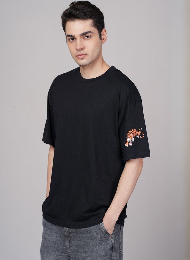 OUTLAWS Men's Graphic Printed Oversized T-Shirt with Drop-Shoulder Sleeves | Color Lock Technology | No Shrinkage | Soft, Breathable & Comfortable Casual Streetwear - Image 4