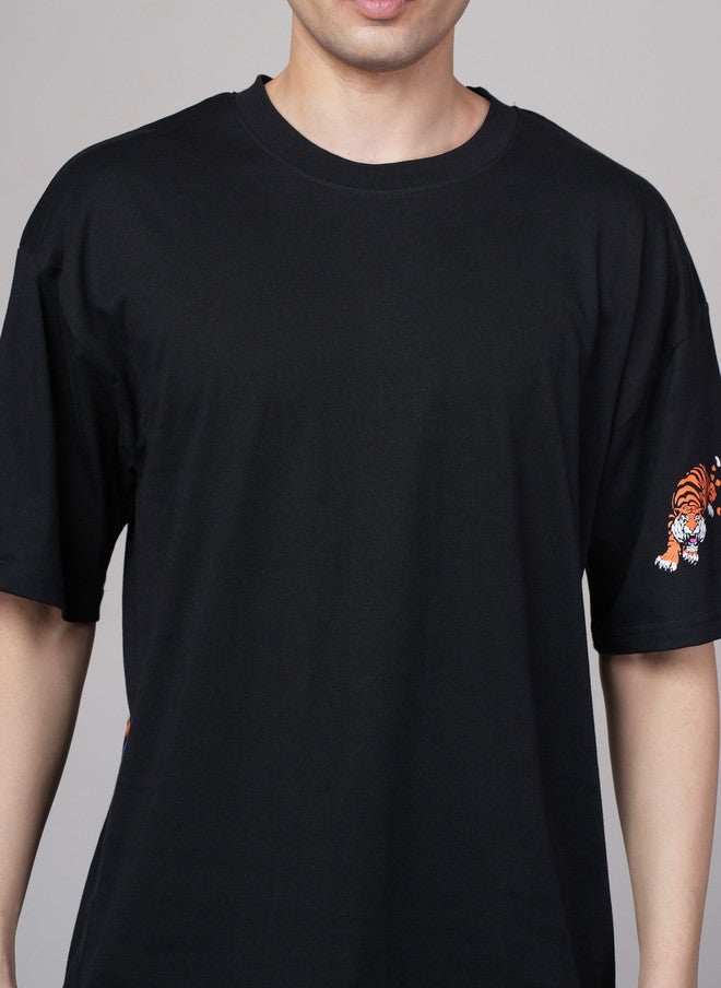 OUTLAWS Men's Graphic Printed Oversized T-Shirt with Drop-Shoulder Sleeves | Color Lock Technology | No Shrinkage | Soft, Breathable & Comfortable Casual Streetwear - Image 2