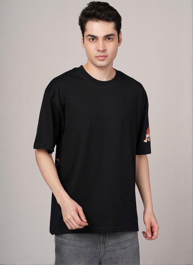 OUTLAWS Men's Graphic Printed Oversized T-Shirt with Drop-Shoulder Sleeves | Color Lock Technology | No Shrinkage | Soft, Breathable & Comfortable Casual Streetwear - Image 3