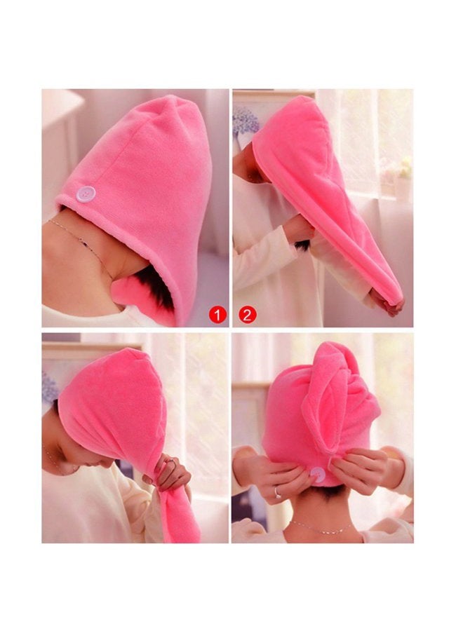 Queena Women Microfiber Bath Towel Wrap & Hair Turban Adjustable Spa Shower Cover Up,Pink - Image 4